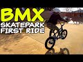 Kid First Ride BMX at Skatepark!!