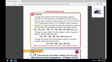 Rotary Club of Ambattur Class 3rd Maths Numbers Part 10 Ordering