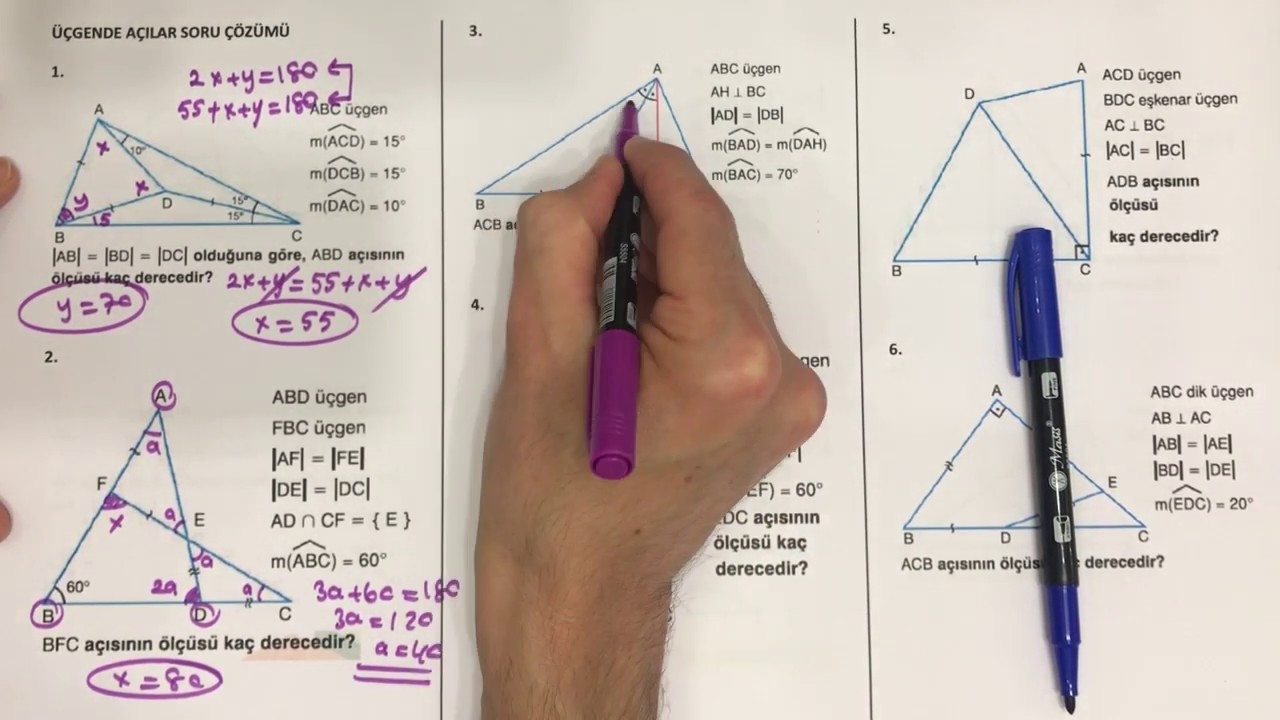 ÜÇGENDE AÇILAR -1  (SORU ÇÖZÜMÜ)