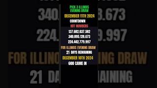 Pick 3 countdown for Illinois evening draw see how many of these numbers come in before month ends