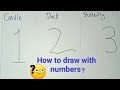 How to draw picture with numbers ||Candle ||Duck ||Butterfly ||Easy drawing||