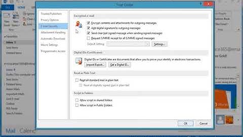 How to change Microsoft® Outlook 2013 e mail security settings on a Windows® 8 1 PC