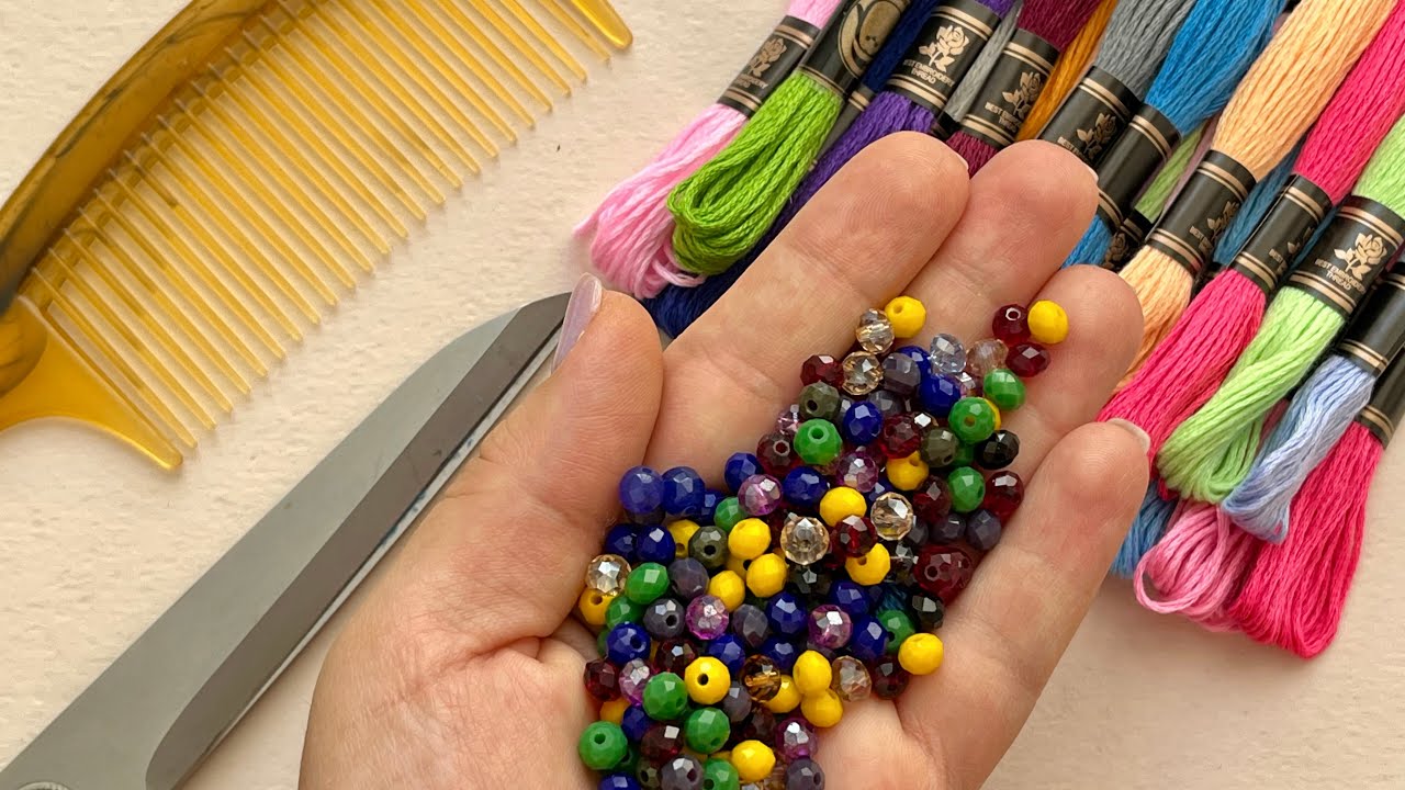 My grandma’s embroidery trick! Just thread, scissors, and a comb…