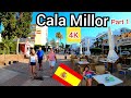 ⁴ᴷ CALA MILLOR and CALA BONA walking tour 🇪🇸 shops bars and beach, Mallorca Spain (Majorca) 4K