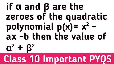 if α and β are the zeroes of the quadratic polynomial p(x)= x² - ax -b then the value of α² + β²