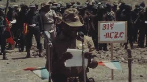 Ethiopia - Troops take revolutionary oath Eritrea combat zone, November 1978