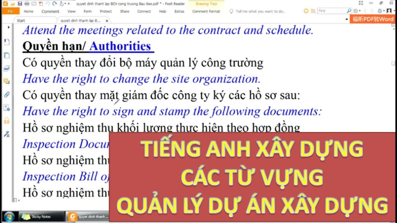 #8: Từ Vựng Tiếng Anh Quản Lý Dự Án Xây Dựng - Phần 2... - youtube