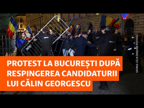 Protest la București după respingerea candidaturii lui Călin Georgescu