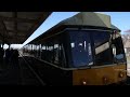 First swanage railway train into wareham station as part of the trial service