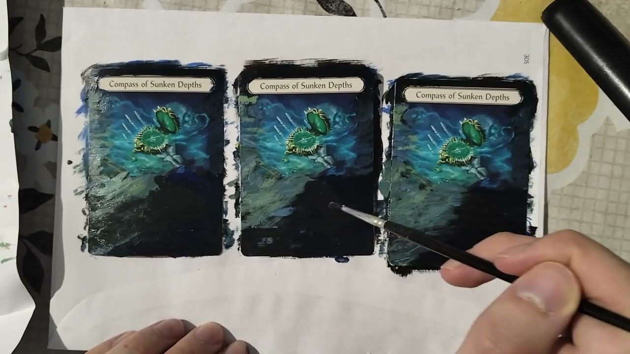 Compass Of Sunken Depths Extended Card Art  Acrylic Flesh and Blood TCG
