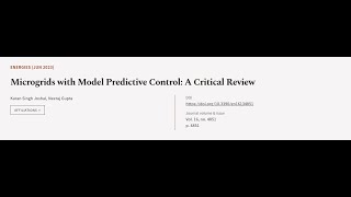 Microgrids with Model Predictive Control: A Critical Review | RTCL.TV