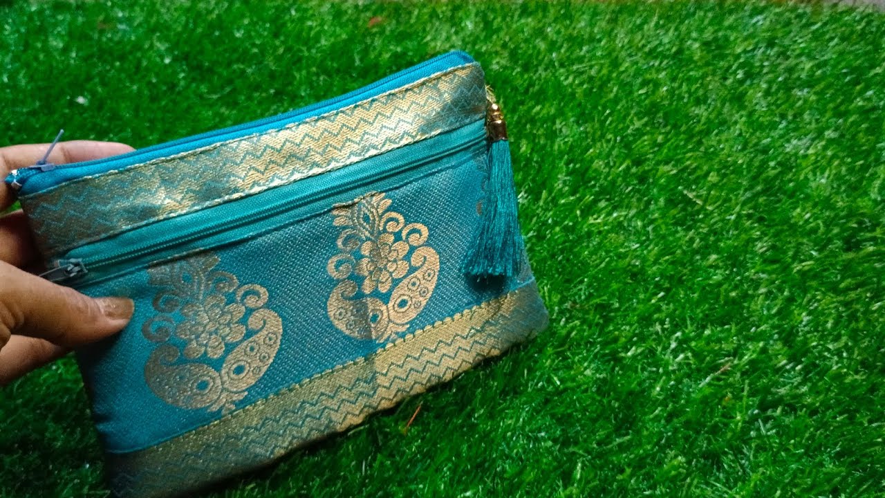 lace se banaye double zipper purse 