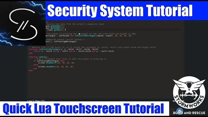 Security Camera System Tutorial And Touchscreen Tutorial | Stormworks Build and Rescue (lua coding)