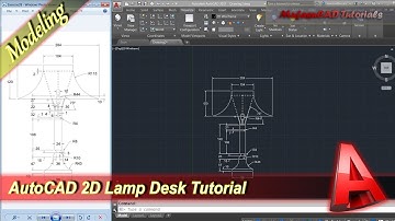 Autocad 2D Modeling Lamp Desk Design Tutorial Practice Exercise 28