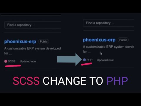How to Change GitHub Repository Default Language (SCSS to PHP)