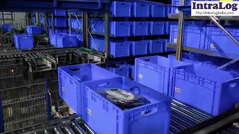 AKL High Density Storage Of Small Parts In Plastic Bins With Stacker Cranes Shuttles