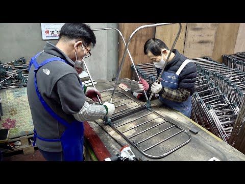 Process of Making Clothes Drying Rack. Amazing Korean Metalworking Factory