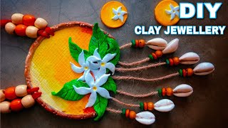 Clay Jewellery Making at Home||Clay Necklace Making||Mouldit Clay jewellery making at home||