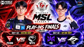 🔴 GIVEAWAY | LIVE RESTREAM | MSL Myanmar S4 Play-Ins Finals | YG vs TS | Bo5