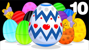 10 Huevos de Pascua Gigantes ♫ Aprender los Colores ♫ Canciones Infantiles ♫ Plim Plim