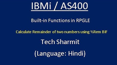 IBMi (AS400) - %Rem built-in function in #RPGLE #AS400 #IBMi