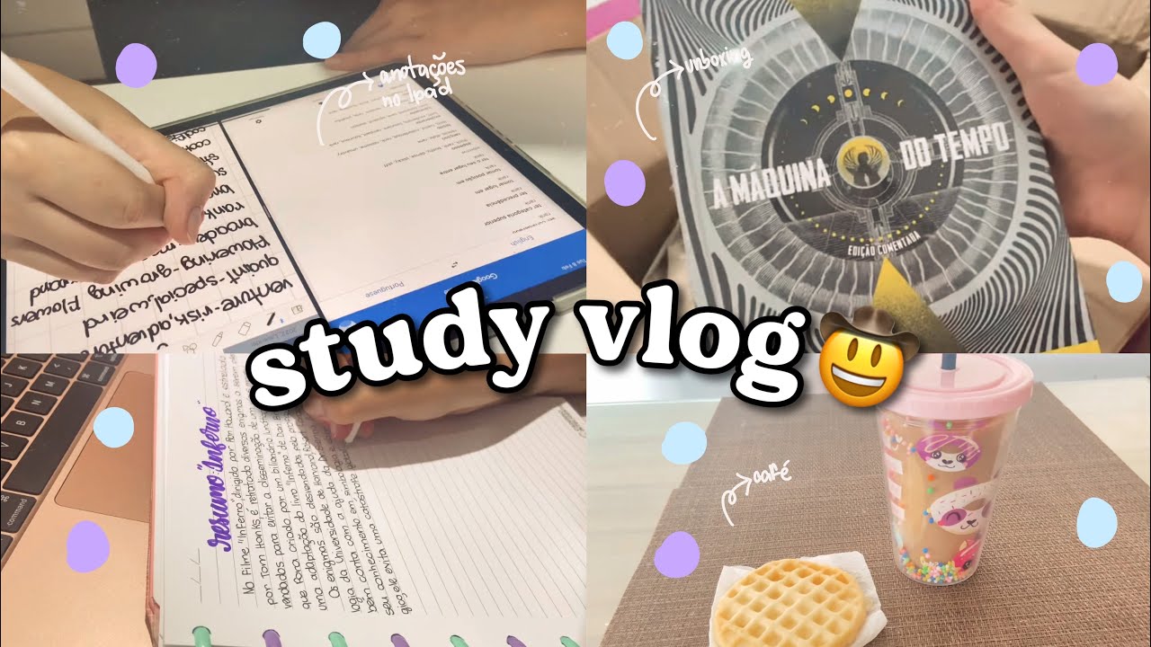 study vlog-unboxing livros, anotações no ipad, provas…
