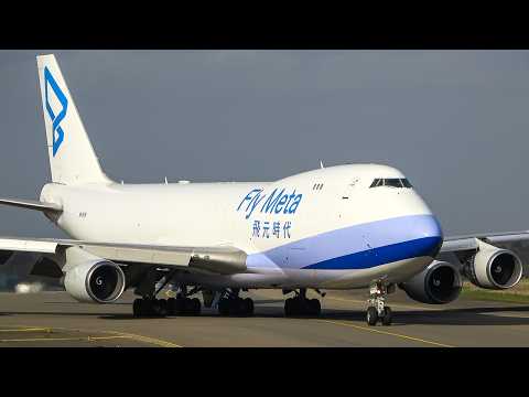 60 MINUTES PURE AVIATION - RED Boeing 747 Landing, Departure ... (4K)