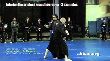 How to enter the armlock grappling range in Ninjutsu,3 examples - AKBAN Ninjutsu training