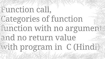Function with no arguments and no return value in C in hindi