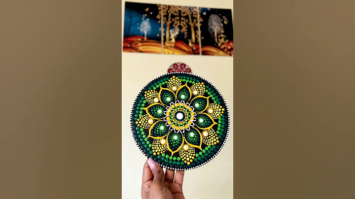 💚💛 Dot Mandala Art..ll #youtubeshorts #mandalaart #navratrispecial #dotart #acrylicpainting