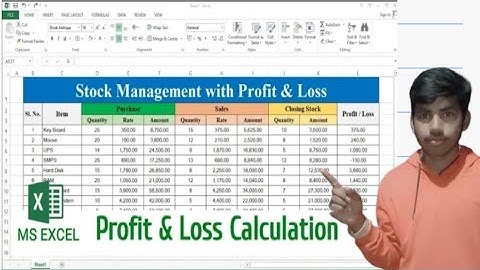 Fully Automatic Profit & Loss Calculation in MS Excel| Stock Management with Profit ..