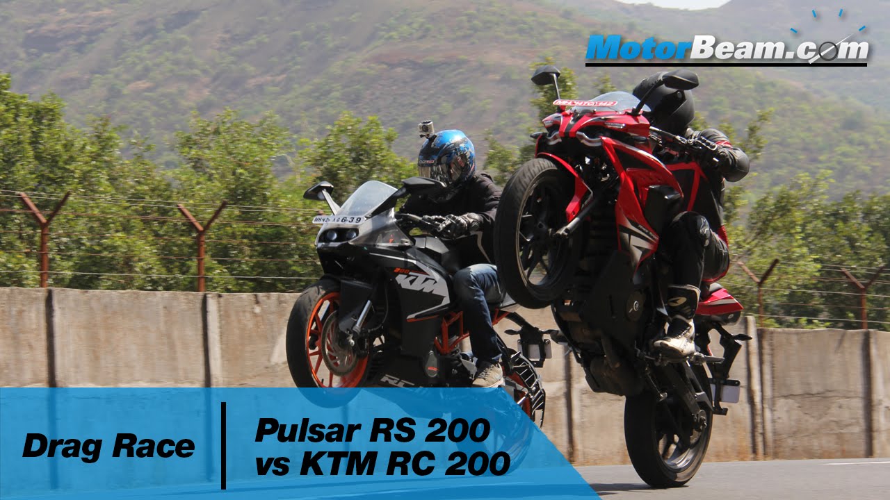 Pulsar RS 200 vs KTM RC 200 Drag Race MotorBeam YouTube