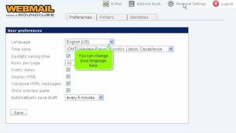How to edit your preferences in RoundCube