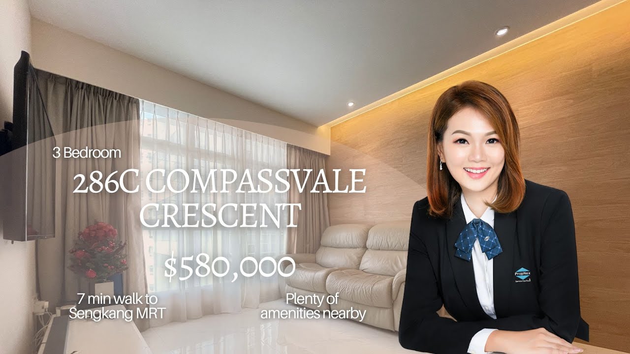 *SOLD in 1 Viewing* 286C Compassvale Crescent, High Floor, 3br, 2bath, 1000sqft