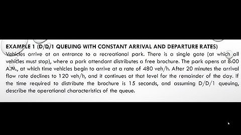 QUEUING ANALYSIS -DD1- TRAFFIC ANALYSIS -EXAMPLE 1.