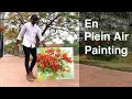 Painting En Plein Air | Outdoor Oil Painting Techniques | Krishnachura Flowers | Shahanoor Mamun