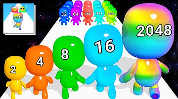 MAN RUNNER 2048 - Jelly Run 2048 Gameplay Walkthrough All Levels iOS,Android(NOOB vs PRO vs HACKER)