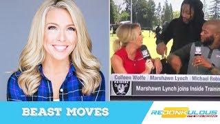 Marshawn lynch went full on beast mode in another capacity during an
impromptu interview nfl network. the oakland native and raiders
running back asked co...