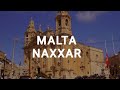 Malta Walk in Naxxar in Summer Heatwave. Naxxar Parish Church Nativity of Our Lady. 2022