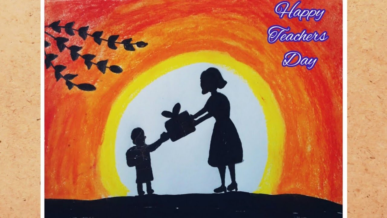Oil pastel drawing easy for teacher's day YouTube
