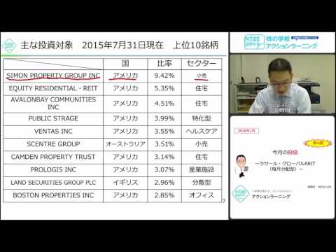 今月の投信11　～ラサール・グローバルＲＥＩＴ（毎月分配型）～　2016年1月