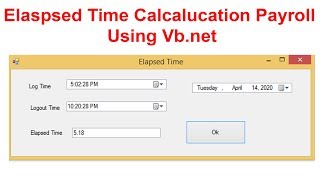 Elapsed Time Calcalucation Payroll  Using Vb.net