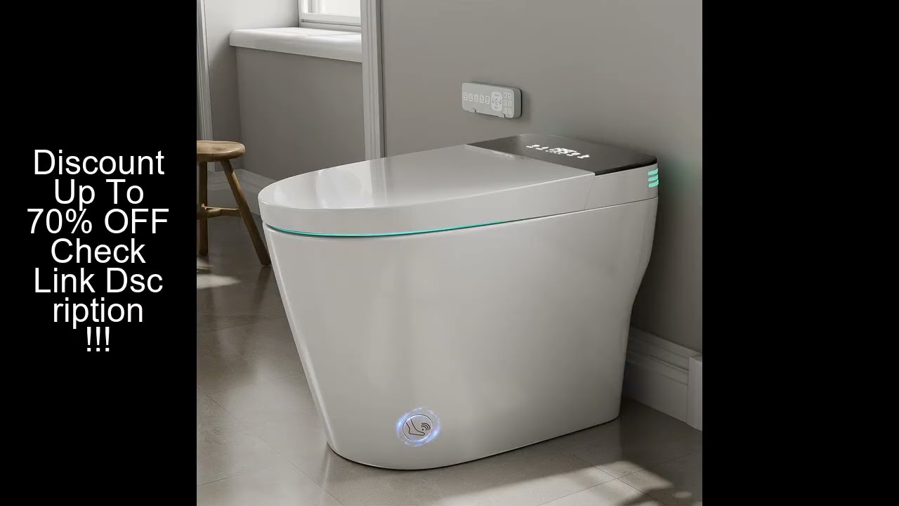 Smart Toilet with Built-in Bidet, AUTO Open/Close, Warm Water Sprayer, AUTO Dual Flush, Heated Bidet