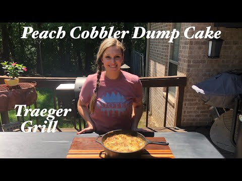 Peach Cobbler Dump Cake on the Traeger Pellet Grill