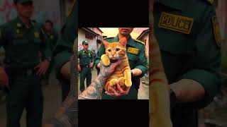 he becomes an officer 🐱 #cute #funny #ngakak #anakmanja #ai #animation #anime #cat