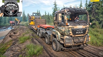 SnowRunner - Insane Cargo Trailer Transport Challenge With Man TGS | Logitech G29 Gameplay | #925