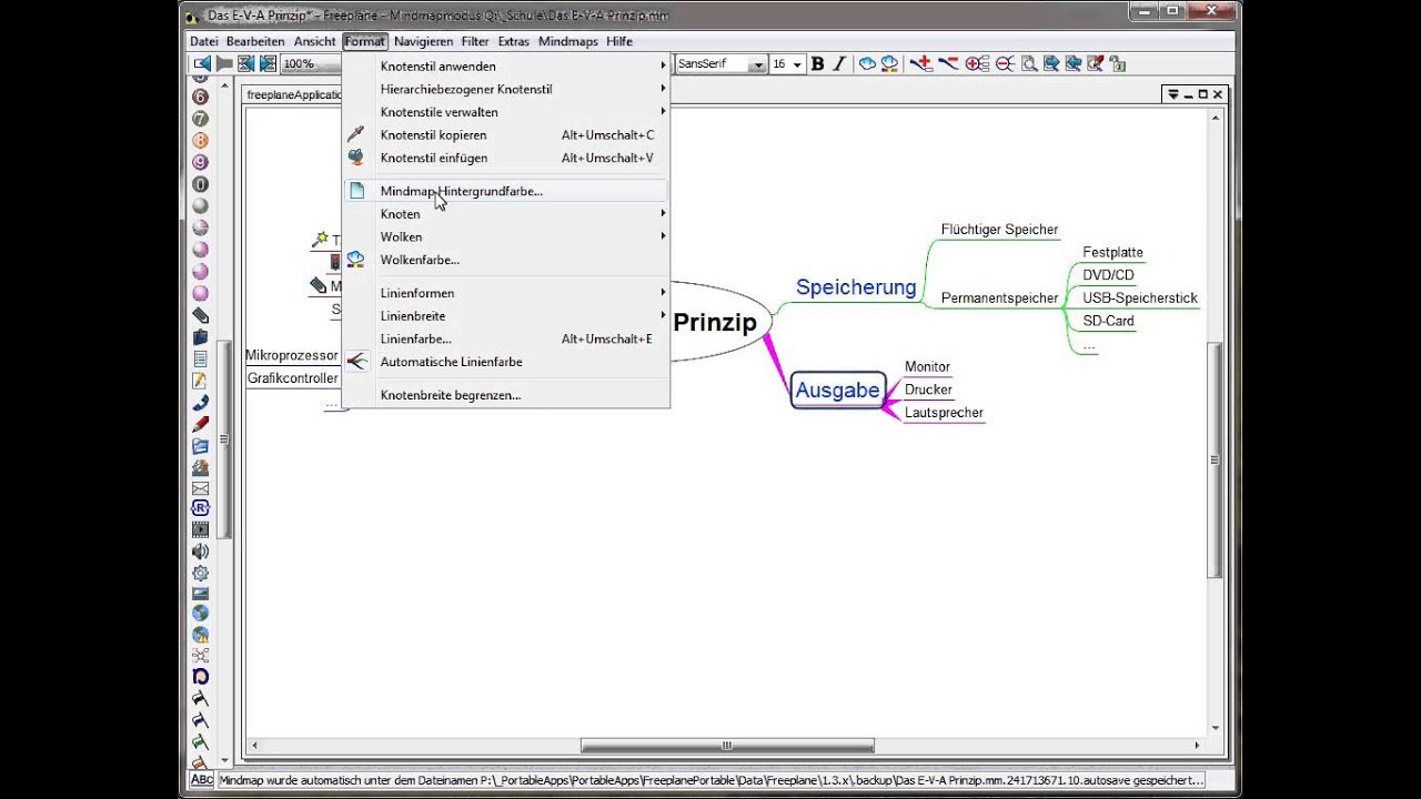 Mm05 Freeplane Gestaltung Von Mindmaps Alte Version Youtube