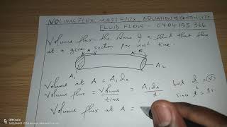 FLUID FLOW. VOLUME&MASS FLUX. THE EQUATION OF CONTINUITY