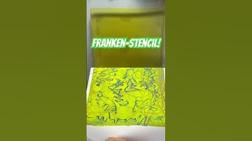 FRANKEN-STENCIL! Created using Yupo off cuts! #mixedmediaart #gelprinting #stencils #shortsvideo