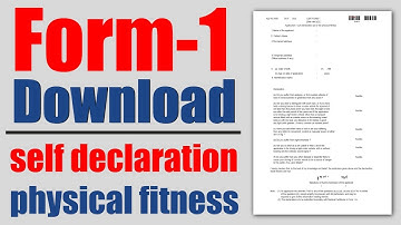 Form 1 physical fitness self declaration download| Driving licence form 1 self declaration download
